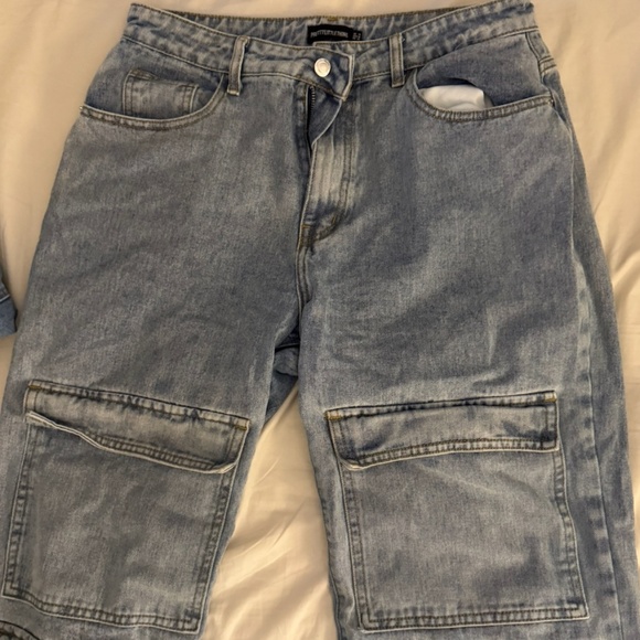 Pretty Little Thing Cargo Jeans - Picture 1 of 1